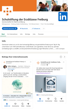 LinkedIn-Profil der Schulstiftung